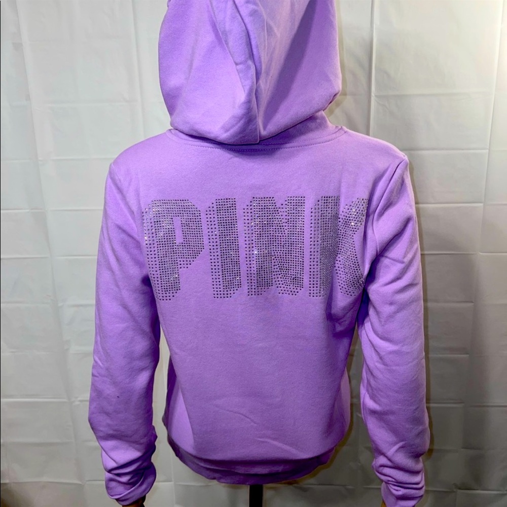 Victoria’s Secret PINK - Shine Logo Zip Up Hoodie Sweatshirt in Purple Petal